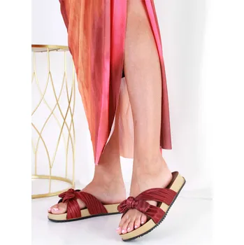 Dámské pantofle Time look Vínové letní pantofle 18128BUR Velikost: 37