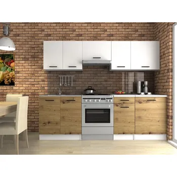 Kuchyňská linka FN Kuchaňská linka Luigi 180/240 bílá/dub artisan