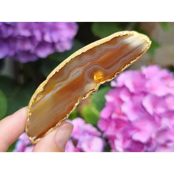 Přírodní kámen Achát plátek světlý medový z Brazílie (17g)