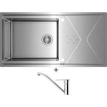Nerezový dřez SET Teka BROOKLYN 60 M-XP 1B 1D PLUS nerez + Teka ML CR chrom