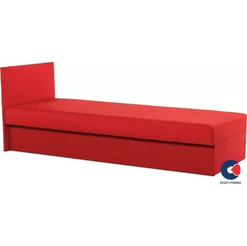 Postel Čalouněná válenda Junior s malým čelem, červená (č. 147), Levá