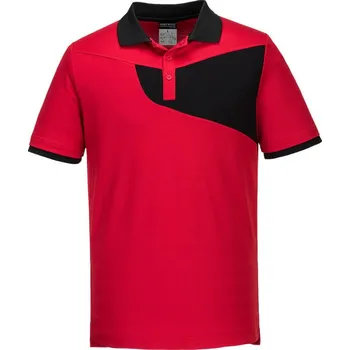 PORTWEST Polokošile S/S PW210, krátký rukáv POR-PW210RBKL L Červená/černá