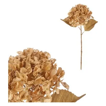 Vánoční dekorace Hortenzie ve vánočním dekoru - umělá řezaná, barva krémovo - zlatá.