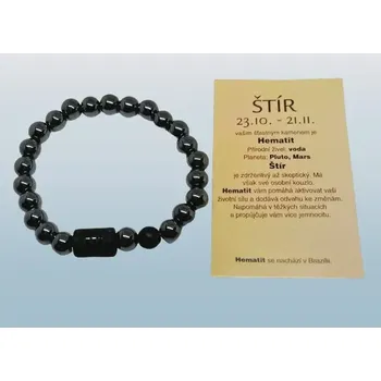 Náramek Hematitový náramek znamení zvěrokruhu Štír s kartičkou