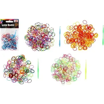 Kancelářské nůžky Teddies udělej si svůj náramek gumičky na pletení gumové mix barev 200ks v sáčku