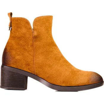 Dámská obuv Dámské hnědé kotníkové boty na nízkém podpatku 23-10777DK.BE Velikost: 38