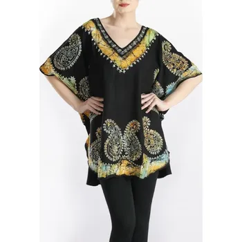 Dámská halenka Dámská volná letní etno duhová halenka pončo