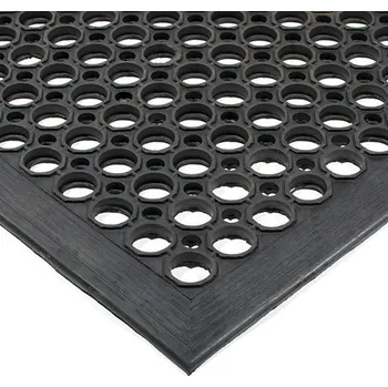 Černá gumová protiúnavová protiskluzová olejivzdorná průmyslová rohož (25% nitrilová pryž) - 150 x 90 x 1,2 cm (80000515) FLOMAT