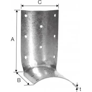 Tesařské kování Simpson Strong-Tie® EBR60-R (0799500) - Úhelník oblý pro kulatinu pr. 60 - 120 mm rozměr 80 x 80 mm tloušťka 1,5 mm
