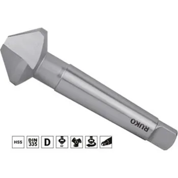 Vrták Ruko 102136 - Záhlubník kuželový pr. 34,0 mm tříbřitý 90°, délka 118 mm, stopka Morse 2, HSS