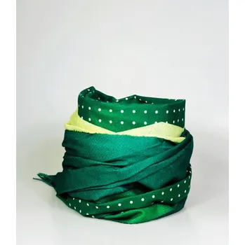 Šátek Zelený kašmírový šátek s kuličkami, VELIKOST UNI