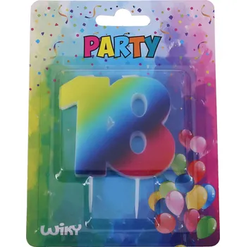 Dortová svíčka Wiky Párty svíčka číslo 18 Duha