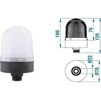 Maják RGB LED maják 70 mm se závitem M22 TERMWL1000