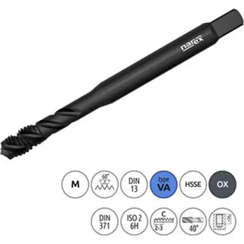Závitořezný nástroj Narex Ždánice 041537132050000 - Závitník strojní M 5,0 x 0,8mm šroubovice 40° typ 3044 kód 2290 OX lícování ISO2 (6H) DIN 371