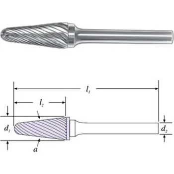 Fréza SGS 25428 (SL-42M) - Fréza technická kuželová s rádiusem pr. 3,0x12,7mm, stopka 3mm