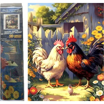 Diamantové malování Diamantový obrázek - Kohouti 30 x 40 cm