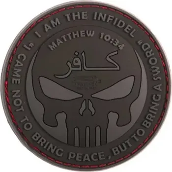 Příslušenství pro sportovní střelbu Nášivka INFIDEL PUNISHER plast velcro ČERNÁ