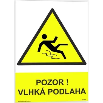 Traiva s.r.o. Pozor vlhká podlaha Verze: Plast 210 x 297 mm (A4) tl. 0.5 mm - Kód: 02033