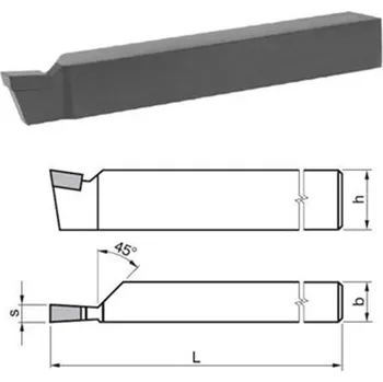 Příslušenstí k soustruhu DENAS 223730-40x25-H10l - Nůž soustružnický 40x25x315mm zapichovací pravý H10 (K10), DIN 4981