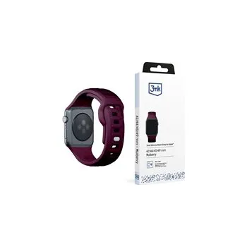 Chytré hodinky 3mk Silicone Watch Strap pro Apple 42/44/45/49 mm Mulberry