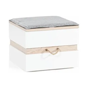 Taburet Taburet s úložným prostorem Artos - dub sofia/bílá