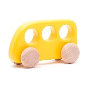 Dřevěná hračka Dřevěný žlutý autobus pro děti
