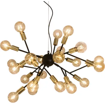 By Rydéns Heroes - závěsné světlo, černé - délka kabelu 120 cm černá, mosaz matná 24 x 40 W - Doprava zdarma