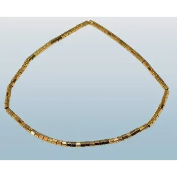 Náramek Jemný hematitový náramek žluté válečky