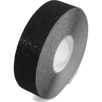 Výstražná páska Černá korundová protiskluzová páska FLOMA Super - 18,3 x 5 cm tloušťka 1 mm (80081080) FLOMAT