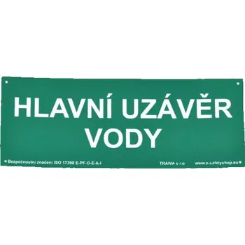 Značení Traiva s.r.o. Hlavní uzávěr vody Verze: Plast 210 x 80 mm tl. 0.5 mm - Kód: 00328