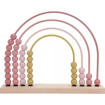 Dětské počítadlo Little Dutch Duha dřevěné počítadlo růžové