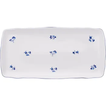 Český porcelán, a.s., Dubí Podnos čtyřhranný, 33 cm, modrá házenka, Český porcelán