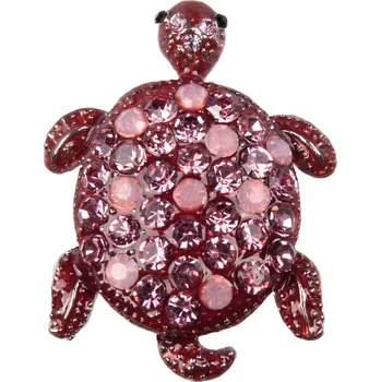 Brož Brož želva zdobená zirkony, červené barvy 9001786-5