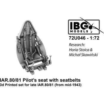 Plastikový model IBG 1/72 Pilot's Seat w/ Seatbelts for IAR 80/81 late