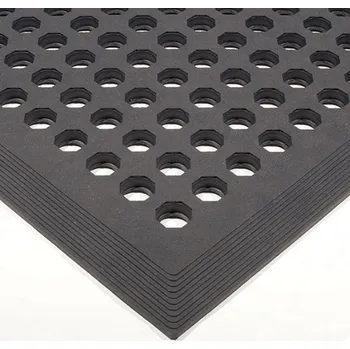 Rohožka Černá gumová protiskluzová protiúnavová průmyslová rohož - 150 x 90 x 1,2 cm (80000560) FLOMAT