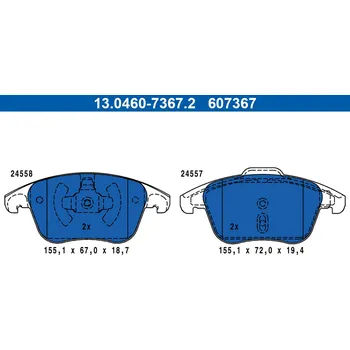 Brzdová destička Sada brzdových destiček, kotoučová brzda ATE 13.0460-7367.2