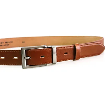 Módní doplněk Kožený společenský opasek hnědý přírodní 30-020-1-48 90 cm