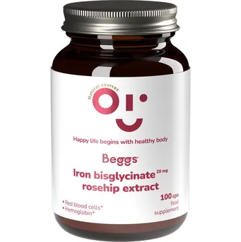 Beggs Iron Bisglycinate Rosehip Extract 100 cps.