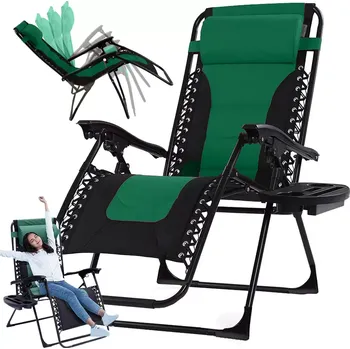 Zahradní lehátko Verk 27261Z s poduškou zelené