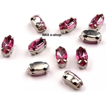 Korálek Skleněný broušený kámen v pouzdře OVÁL Světle růžová