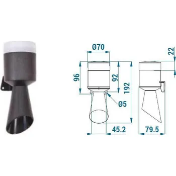 Maják Mini RGB LED maják 70 mm se sirénou TERMWL0600
