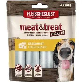 Pamlsek pro psa MEATLOVE MEAT & TREAT CHEESE SAUSAGE 4x40g
