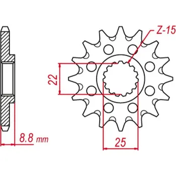 Řetězová sada pro motocykl GROSSKOPF PŘEDNÍ ŘETĚZOVÉ KOLO 1248 12 (124812) BETA '12-'25, KTM '86-'25, HUSQVARNA '14-'25, HUSABERG '09-'14, GASGAS '20-'25, (JTF1901.12) (ŘETĚZ 520)