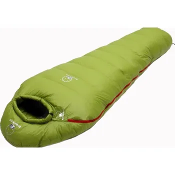 Spacák MXM BS-400 Nejlevnější péřový spacák 400g peří / až do 0° - Zelený Zip na levé straně