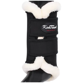 Sport Kentaur Přední drezurní kamaše pro koně s beránkem s kortexem Barva: Černá, Beránek: Hnědá