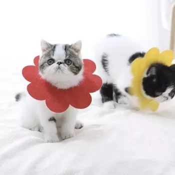 Ochranný límec pro zvířata Měkký pooperační ochranný límec pro domácí mazlíčky, červený – velikost L