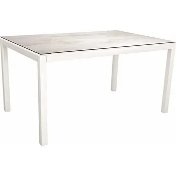 Jídelní stůl Stern Jídelní stůl Classic, Stern, obdélníkový 130x80x73 cm, profil nohou čtvercový, rám hliník barva dle vzorníku, deska teak