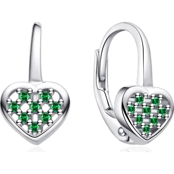 Náušnice NUBIS® Stříbrné náušnice na klapku srdíčka - NB-3032