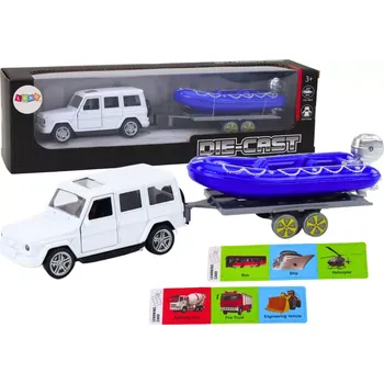 autíčko Terénní auto s přívěsem a motorovým člunem