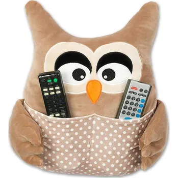 Polštář Sleep-well Plyšák - polštářek mikrospandex 35cm - SOVA S KAPSOU